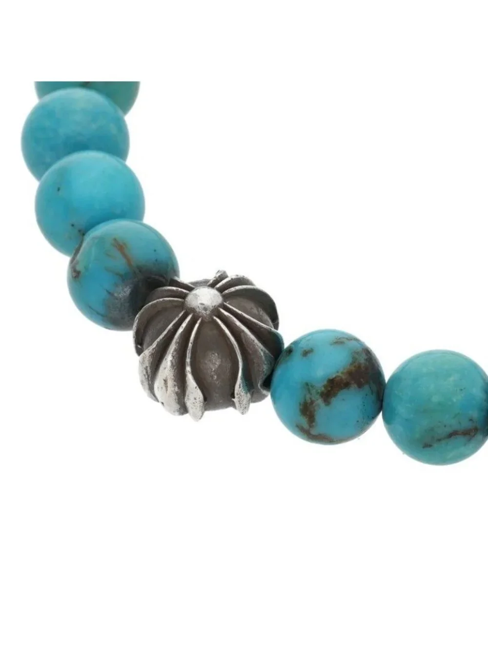 Chrome Hearts 8 Bead Bracelet Cross Ball 8 Turquoise